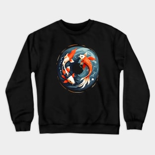 Koi Fish In Yin Yang Crewneck Sweatshirt